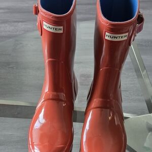 Women Hunter Orange Waterproof Rain Boots